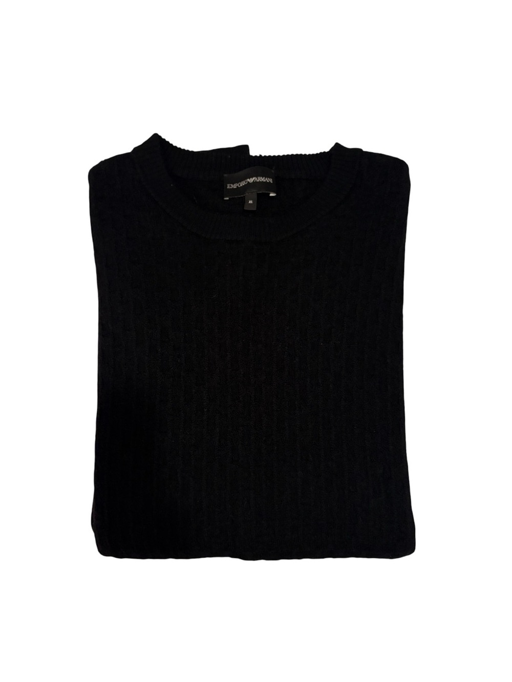 Emporio Armani Men’s Black Cable Knit Sweater